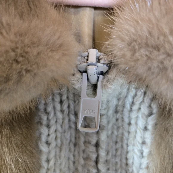 Vtg 70s  Mink Front Sweater Jacket Albert Furs - Picture 5 of 13